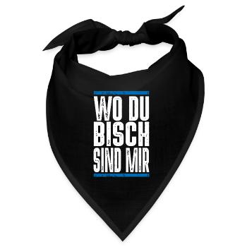 WO DU BISCH SIND MIR - Bandana Dreieckstuch - Schwarz - Vorne