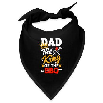 Dad The King Of The BBQ Father's Day Grill - Bandana Dreieckstuch - Schwarz - Vorne