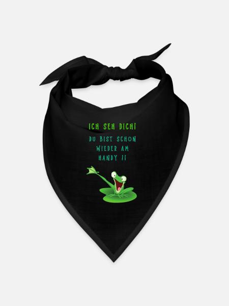 Lustiger Frosch - Bandana Dreieckstuch - Schwarz