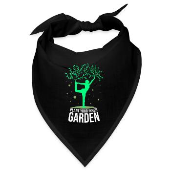 Yoga Asana Baum Garten Spirituell Achsamkeit - Bandana Dreieckstuch - Schwarz - Vorne