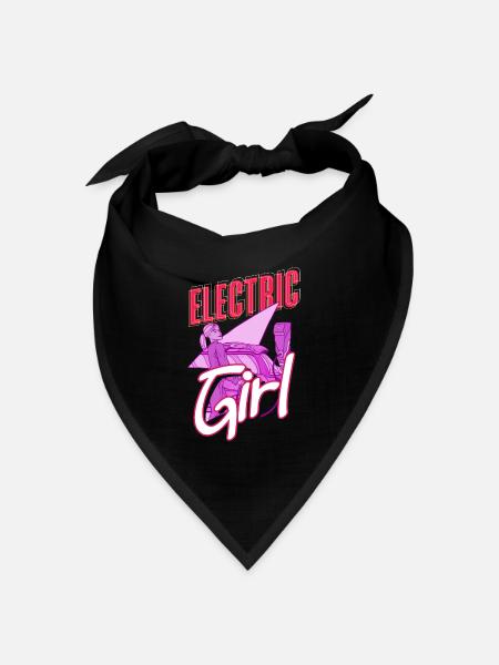 Electric Girl Elektroauto Fahrerin E-Auto - Bandana Dreieckstuch - Schwarz