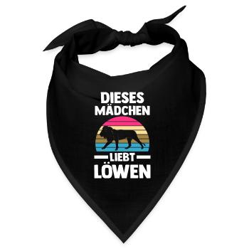 Löwe Löwen - Bandana Dreieckstuch - Schwarz - Vorne