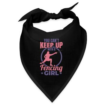 Fecht Mädchen - Bandana Dreieckstuch - Schwarz - Vorne