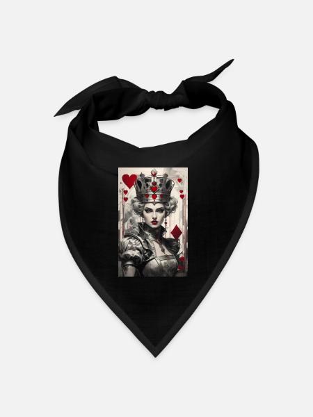 Fantasy-Cyberpunk der Königin der Herzen II - Bandana Dreieckstuch - Schwarz
