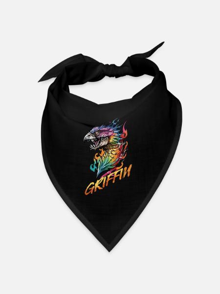 Majestätischer Greif - Wächter der Lüfte - Bandana Dreieckstuch - Schwarz
