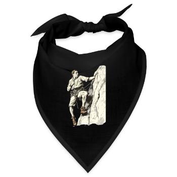 Kletternder Abenteurer in Duotone - Bandana Dreieckstuch - Schwarz - Vorne