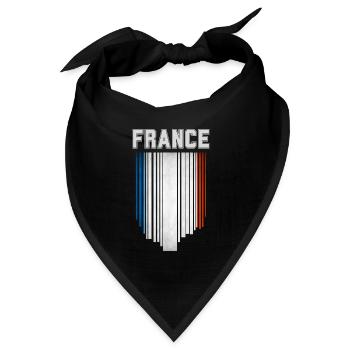 Flagge Frankreichs, französischer Stolz - Bandana Dreieckstuch - Schwarz - Vorne