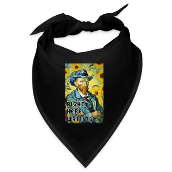 Hier wartet - Impressionismus-Malerei - Bandana Dreieckstuch - Schwarz - Vorne