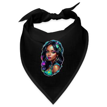 Afro Frau - Schönheit - Bandana Dreieckstuch - Schwarz - Vorne