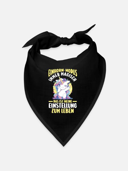Einhorn - Bandana Dreieckstuch - Schwarz