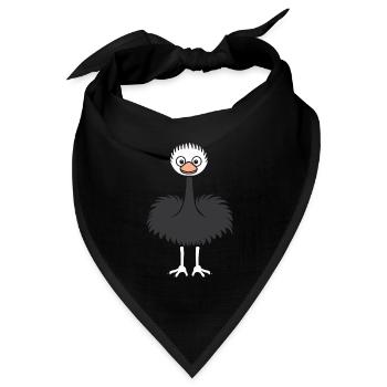 Strauß - Bandana Dreieckstuch - Schwarz - Vorne