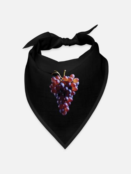 Trauben Obst Geschenk - Bandana Dreieckstuch - Schwarz