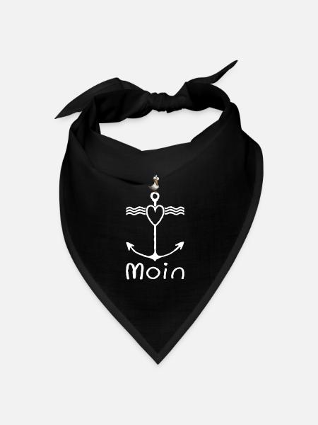 Moin Möwe Hafen Plattdeutsch Küste Norddeutschland - Bandana Dreieckstuch - Schwarz