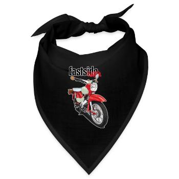 Star (rot) // Illustration - Bandana Dreieckstuch - Schwarz - Vorne