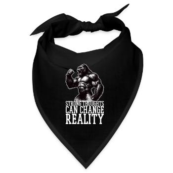 Sarke Gedanken Gorilla Motivation Geschenk - Bandana Dreieckstuch - Schwarz - Vorne