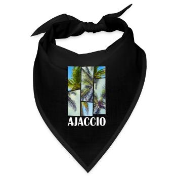 Ajaccio Korsika Frankreich Sommer Palmen Strand - Bandana Dreieckstuch - Schwarz - Vorne