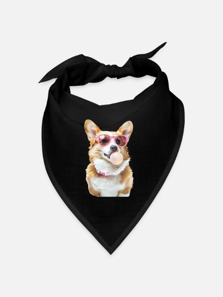Corgi - Bandana Dreieckstuch - Schwarz