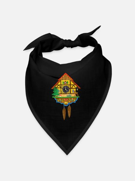 Kuckucksuhr - Bandana Dreieckstuch - Schwarz