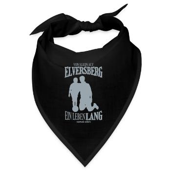 Elversberg Fußball Tradition Geschenk - Bandana Dreieckstuch - Schwarz - Vorne