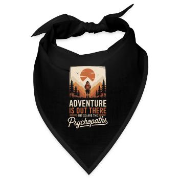 Wanderer im Bergpanorama - Bandana Dreieckstuch - Schwarz - Vorne