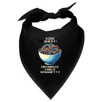 Kabelsalat entwirrt | Kabelmanagement - Bandana Dreieckstuch - Schwarz - Vorne