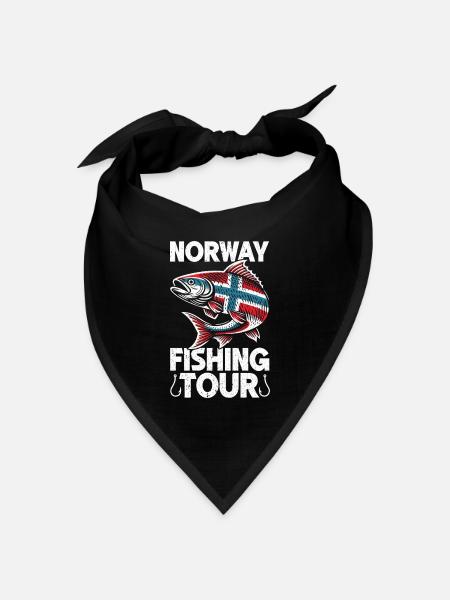 Norway Fischer Fish Angeln Angler Norwegen - Bandana Dreieckstuch - Schwarz