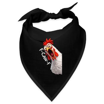 F-Caw-F Chicken Adult Humor Funny Rooster Fcawf - Bandana Dreieckstuch - Schwarz - Vorne