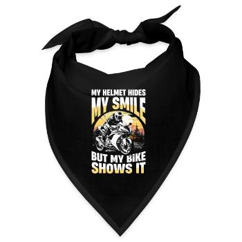  Mein Helm Verbirgt Mein Lächeln Aber Mein Bike - Bandana Dreieckstuch - Schwarz - Vorne