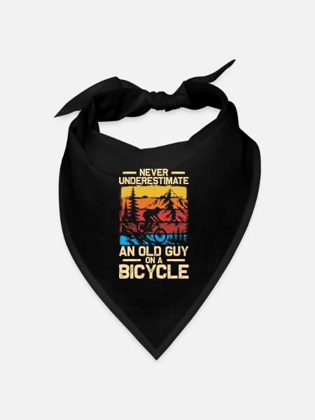 Old guy on a bicycle Fahrrad Mountainbike Downhill - Bandana Dreieckstuch - Schwarz