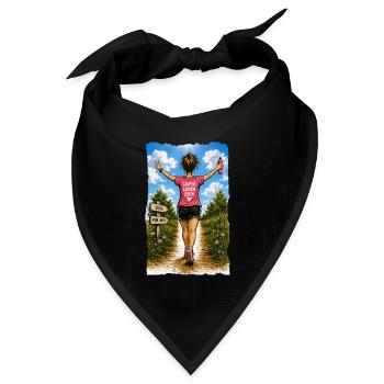 Laufen. Lachen. Leben. - Läuferin Motiv - Bandana Dreieckstuch - Schwarz - Vorne