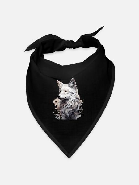Polarfuchs - Bandana Dreieckstuch - Schwarz