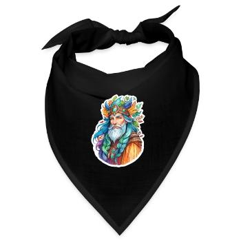 Druide Wasserfarben - Bandana Dreieckstuch - Schwarz - Vorne