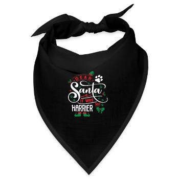 Hund Weihnachten Hunderasse Harrier - Bandana Dreieckstuch - Schwarz - Vorne