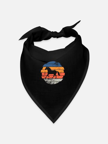 Pferd - Bandana Dreieckstuch - Schwarz