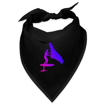 wingfoil Damen wingsurfen hydrofoil wingsurf - Bandana Dreieckstuch - Schwarz - Vorne
