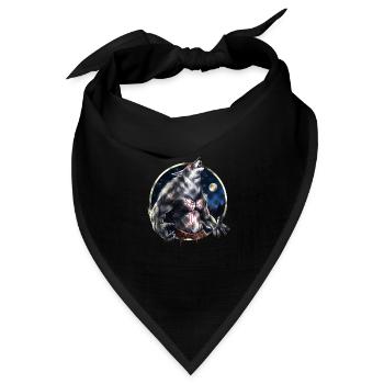 Heulender Werwolf - Bandana Dreieckstuch - Schwarz - Vorne