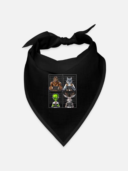 Kryptiden Fahndungsfoto - Bandana Dreieckstuch - Schwarz