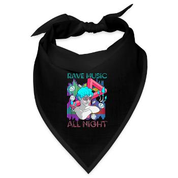 House Electro Dj - Bandana Dreieckstuch - Schwarz - Vorne