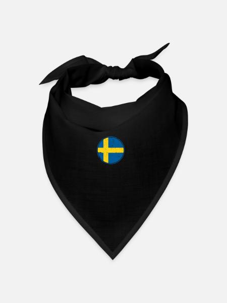 Schweden Schwedische Flagge Stolzer Schwede - Bandana Dreieckstuch - Schwarz