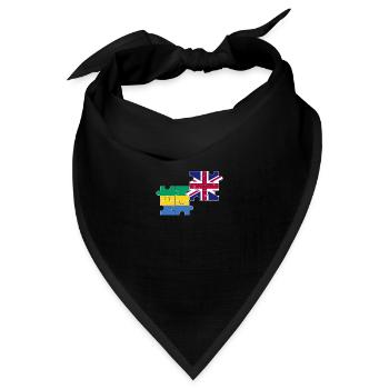 Gabun UK Flagge Britisch Gabunisch - Bandana Dreieckstuch - Schwarz - Vorne