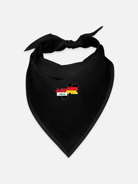 Irak Deutschland Flagge Deutsch Iraker - Bandana Dreieckstuch - Schwarz