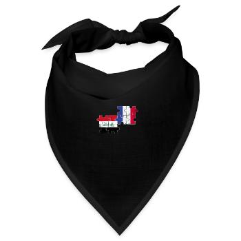 Irak Frankreich Vintage Flagge Französisch Iraker - Bandana Dreieckstuch - Schwarz - Vorne