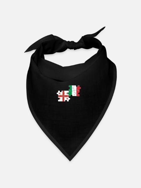 Georgien Italien Flagge Italienisch Georgier - Bandana Dreieckstuch - Schwarz