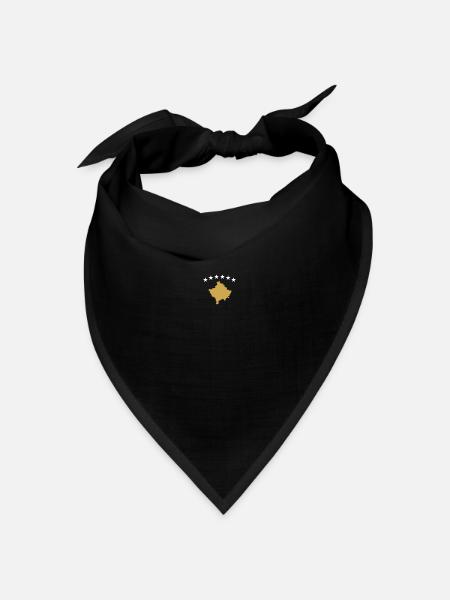 Kosovo Karte Kosovarische Flagge Kosovare - Bandana Dreieckstuch - Schwarz