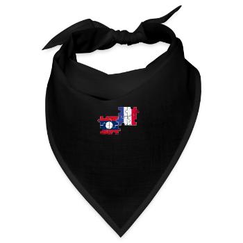 Laos Frankreich Vintage Flagge Französisch Laote - Bandana Dreieckstuch - Schwarz - Vorne