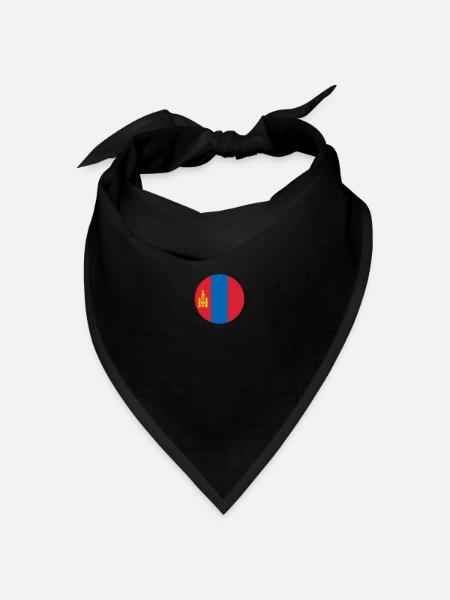 Mongolei Mongolische Flagge Mongole - Bandana Dreieckstuch - Schwarz