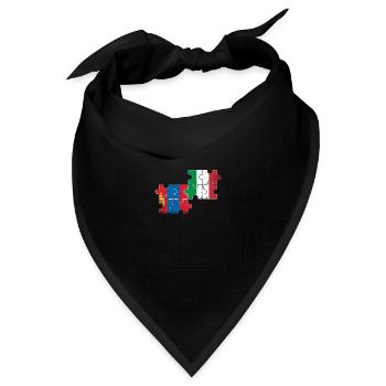 Mongolei Italien Vintage Flagge Mongolisch - Bandana Dreieckstuch - Schwarz - Vorne