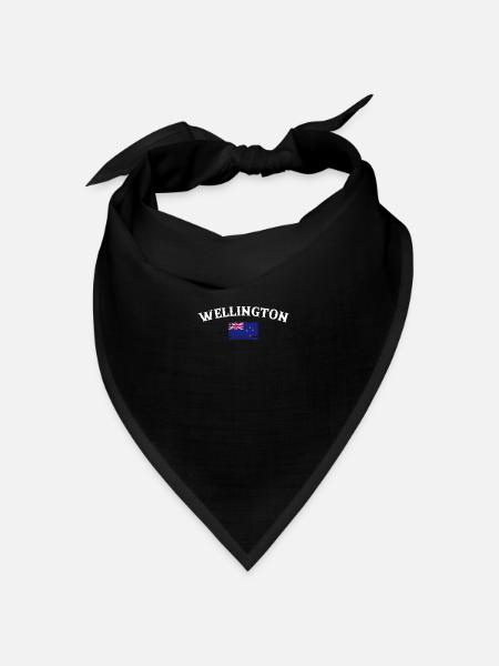 Wellington Vintage Neuseeland Flagge - Bandana Dreieckstuch - Schwarz