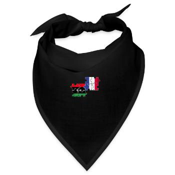 Libyen Frankreich Vintage Flagge Libyer - Bandana Dreieckstuch - Schwarz - Vorne