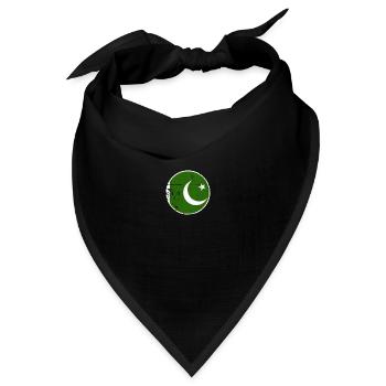 Pakistan Vintage Pakistanische Flagge Pakistaner - Bandana Dreieckstuch - Schwarz - Vorne